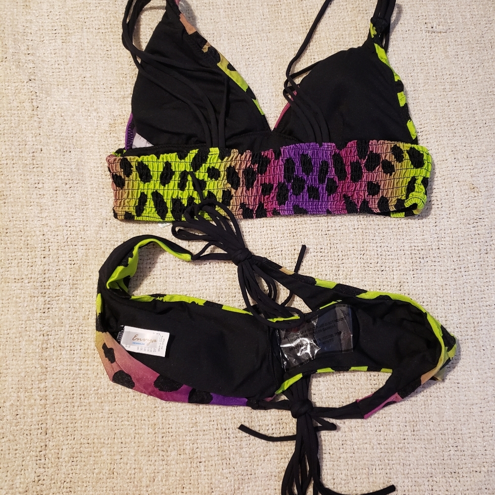 Multi Color 2 Piece Bikini With Fringe Size L - image 6